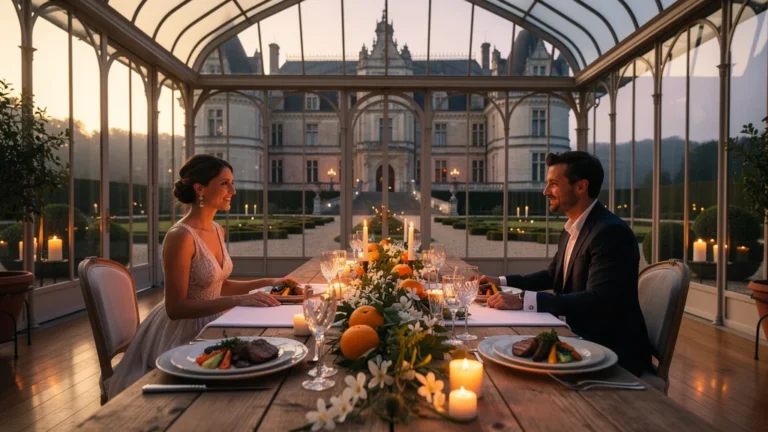 Dîner gastronomique à l'Orangerie du château de Blois, expérience culinaire raffinée lors d'un séjour unique