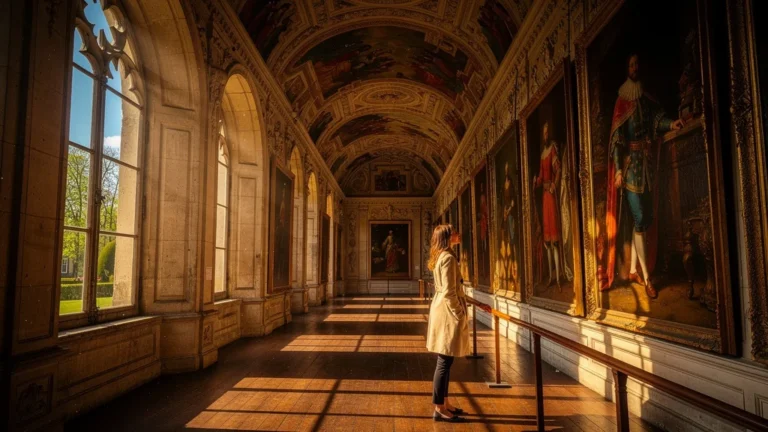 Visite du château de Beauregard et sa galerie des illustres en avril, intérieur lumineux et portraits historiques